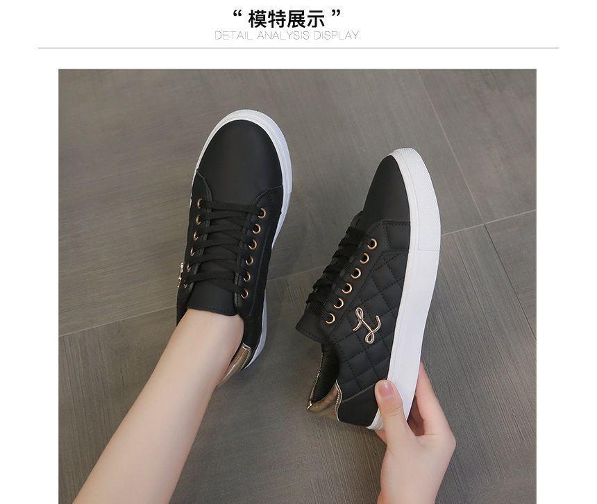 Lettering Lace Up Sneakers Product Image