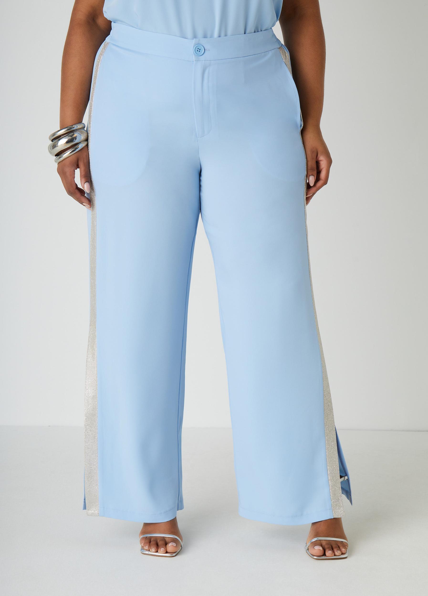 Metallic Trimmed Split Side Pants Product Image