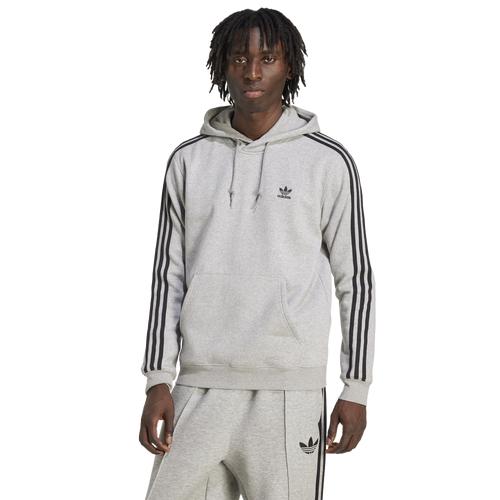 adidas Originals Mens adidas Originals 3 Stripe Fleece Hoodie - Mens Cardboard/Black Product Image