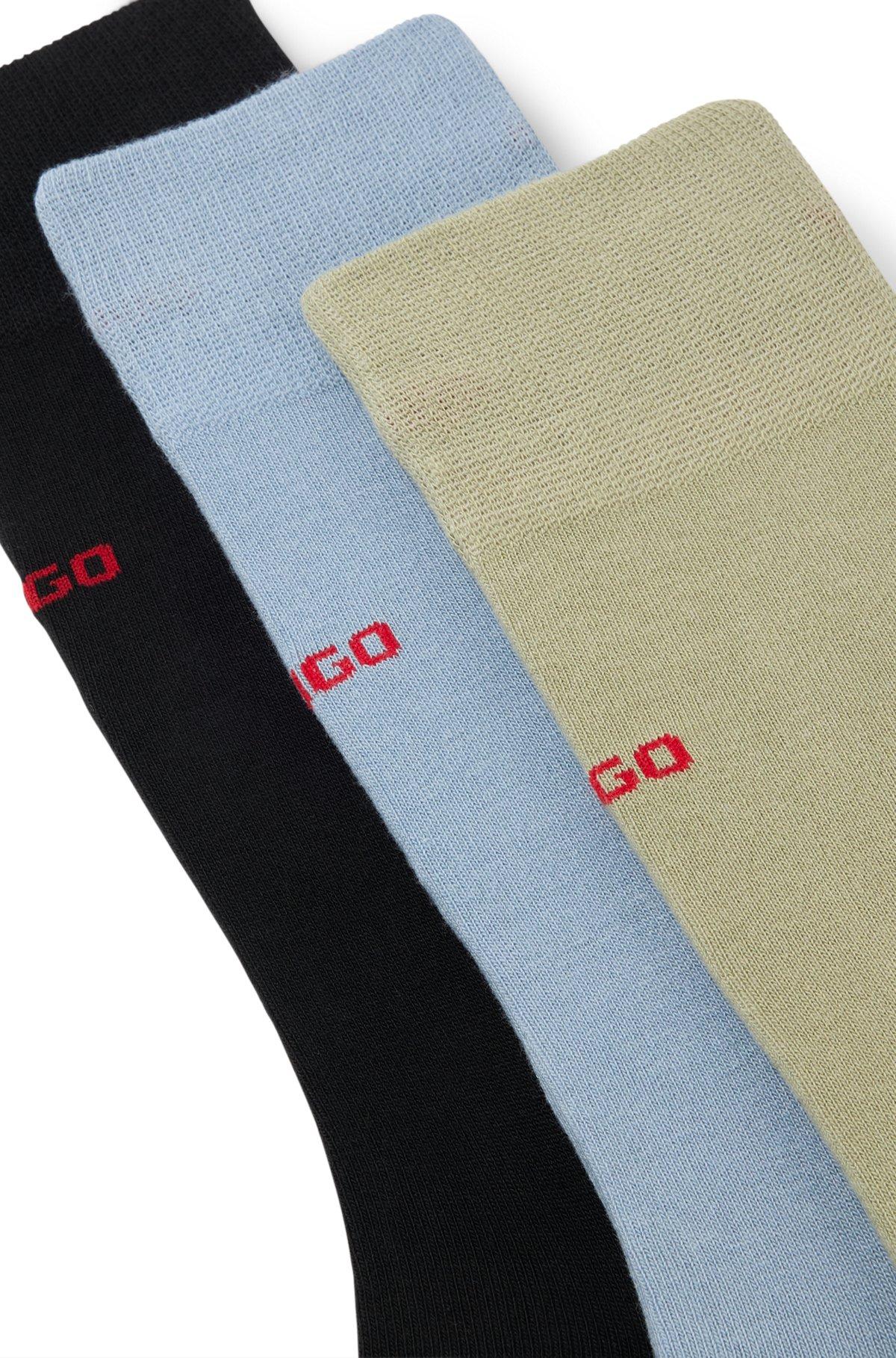 Three-pack of regular-length socks with logos Product Image