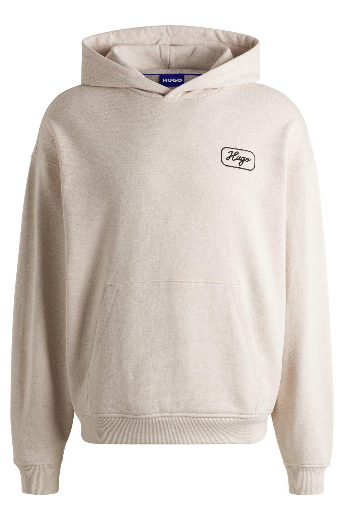 Cotton-terry hoodie with embroidered artwork Product Image