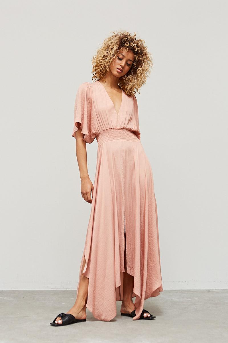 Pippa Satin Maxi Dress | Pink FINAL SALE Product Image