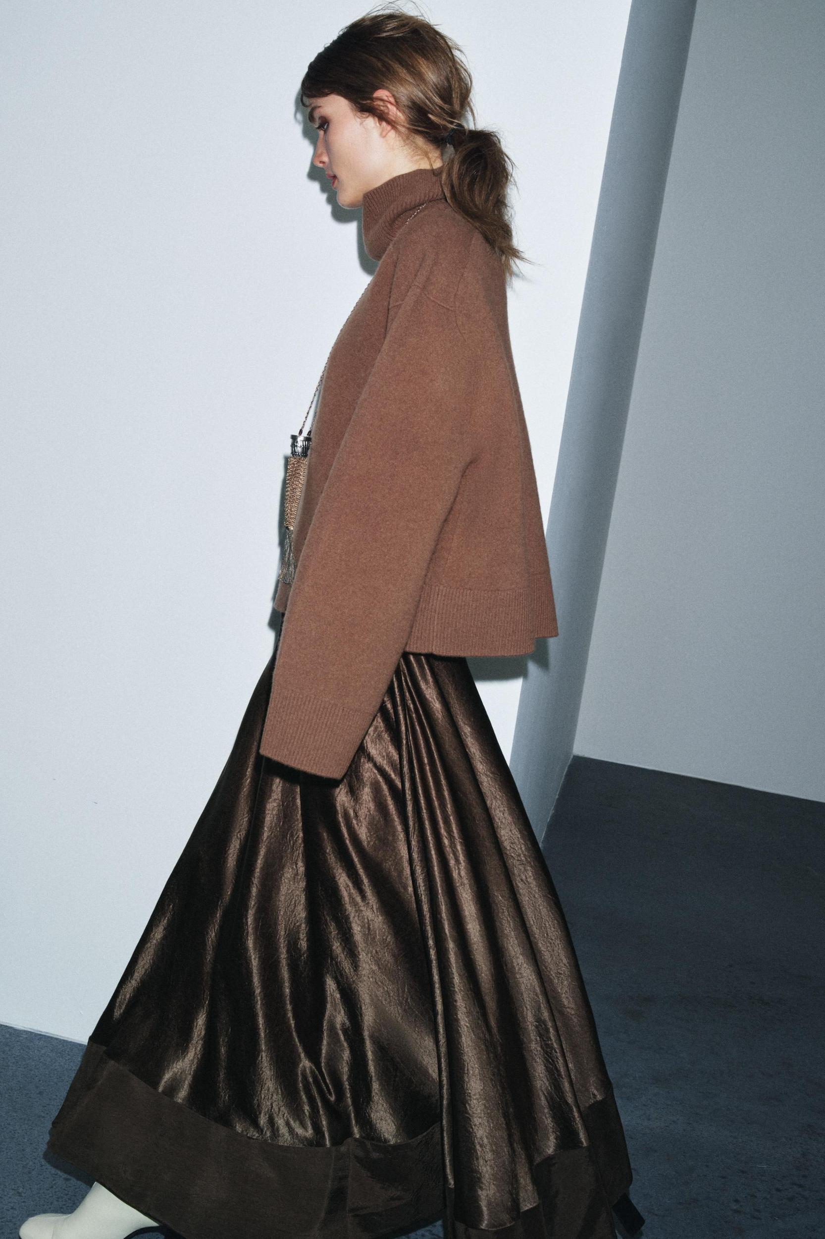 ZW COLLECTION LIMITED EDITION SATIN EFFECT MIDI SKIRT Product Image