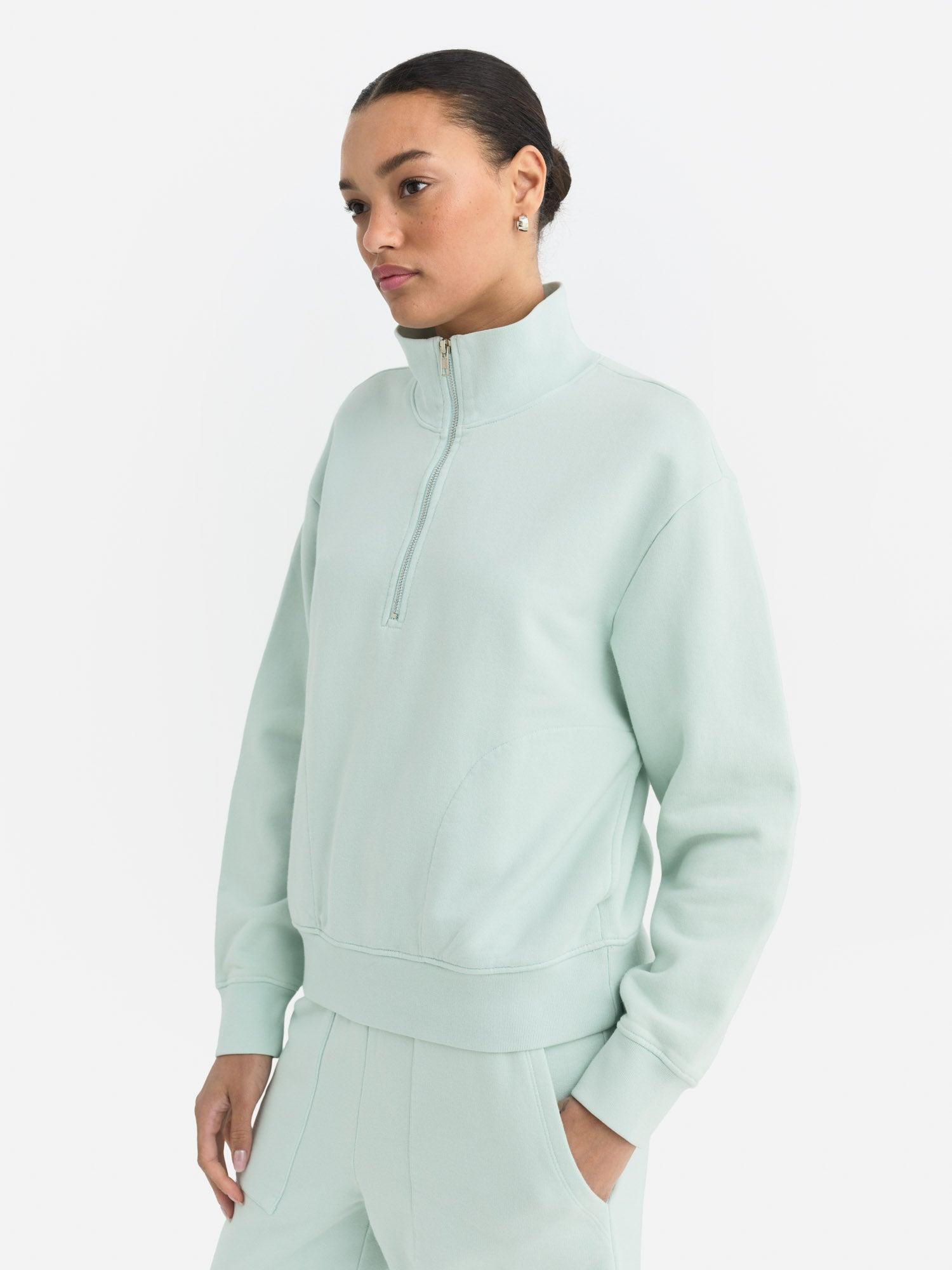Organic Fleece Quarter Zip Sweatshirt Female Product Image