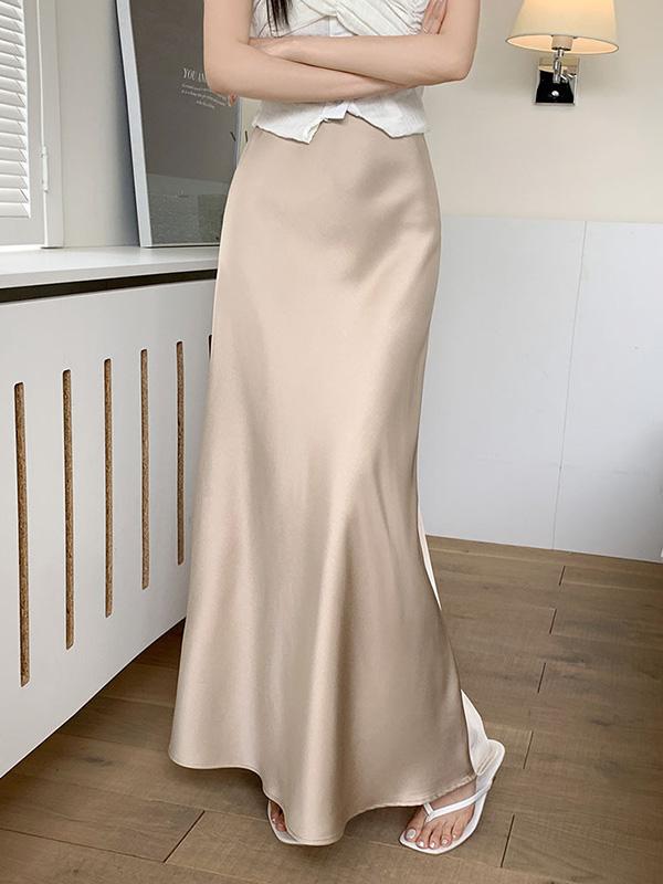 Mermaid Elasticity Solid Color Skirts Bottoms Product Image