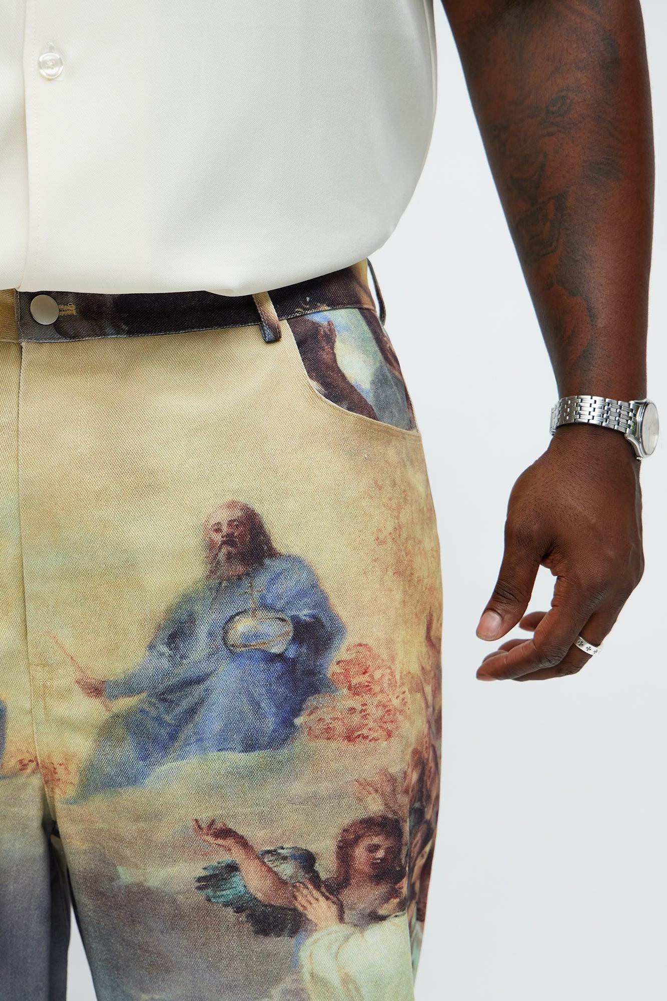 Baggy In The Heavens Printed Pants - Multi Color Male Product Image