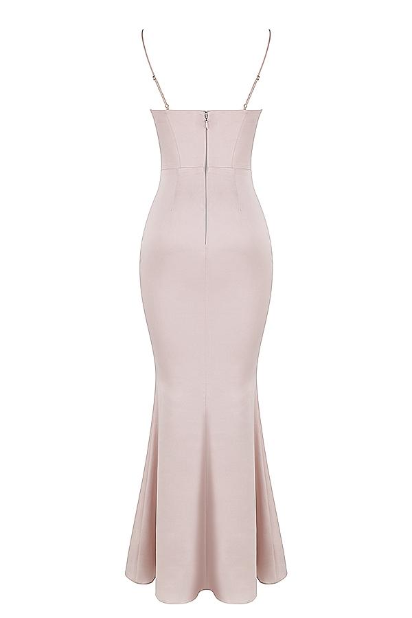 Olivette  red rose satin corset maxi dress - sale Product Image