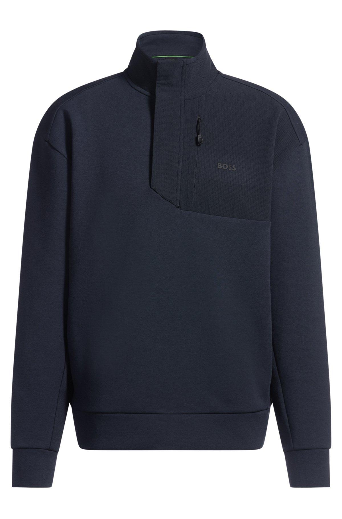 Super-stretch sweatshirt with stormflap detail Product Image