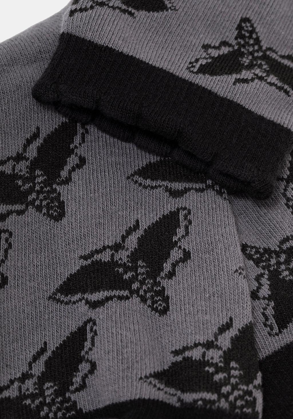 Mortmoth Jacquard Knit Socks - Black Product Image