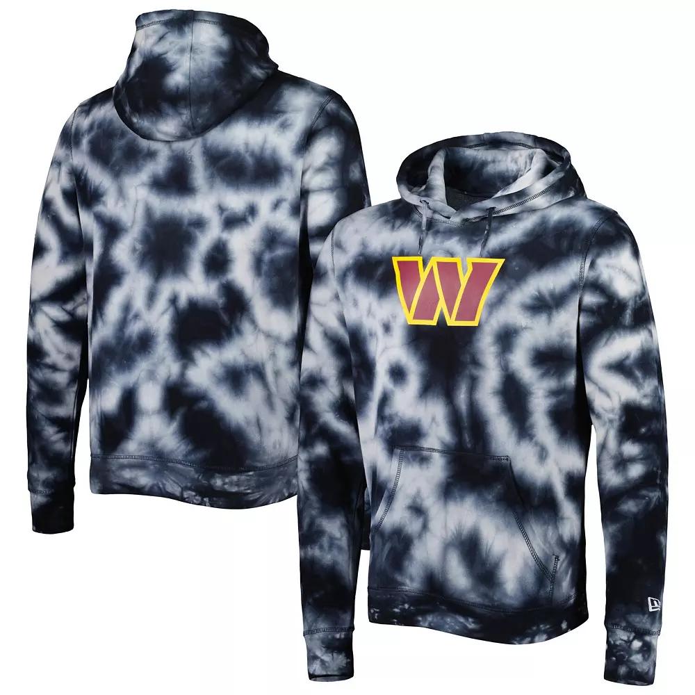 Men's New Era Black Washington Commanders Team Tie-Dye Pullover Hoodie, Size: XL, Wft Black Product Image