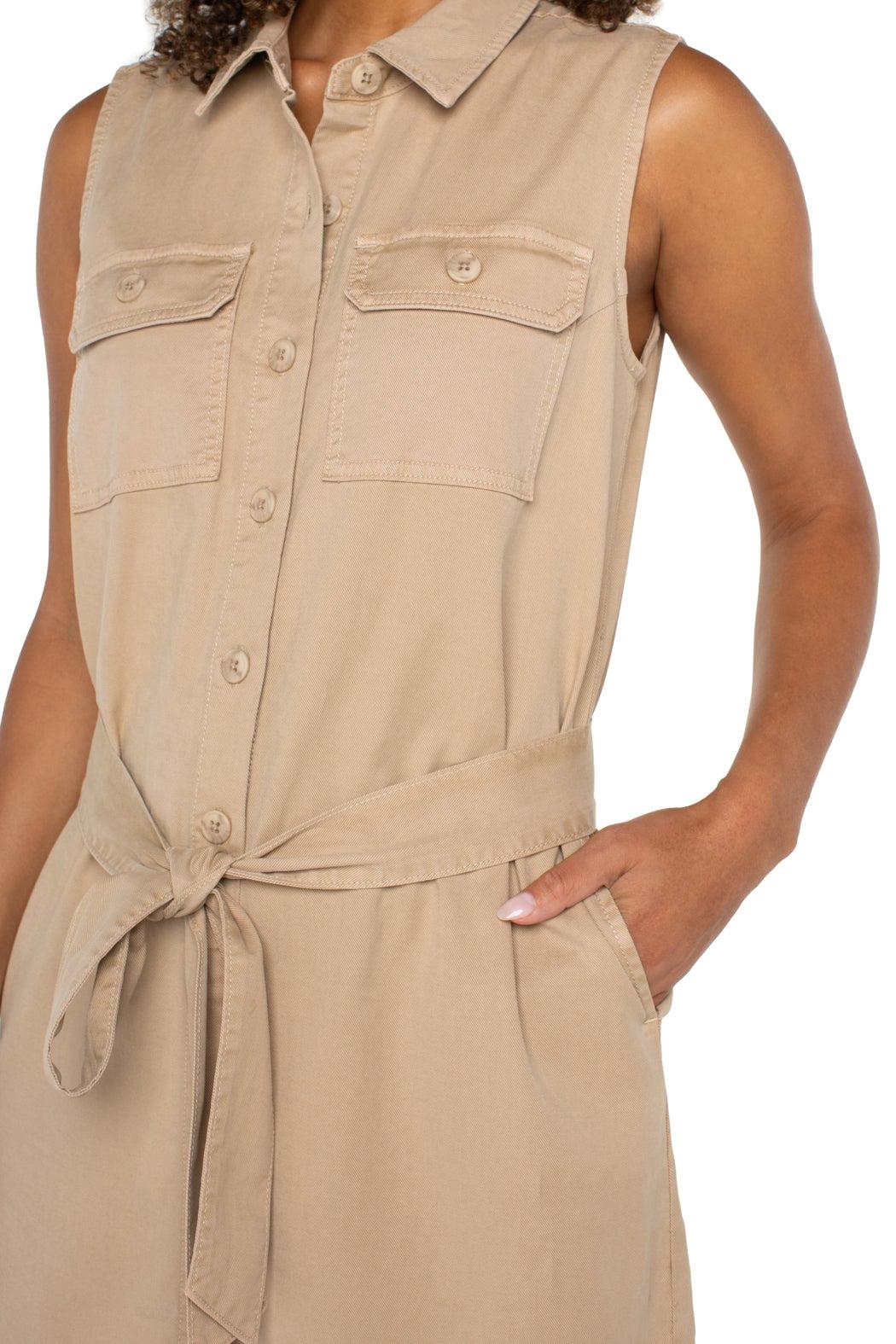 Sleeveless Shirt Dress Product Image