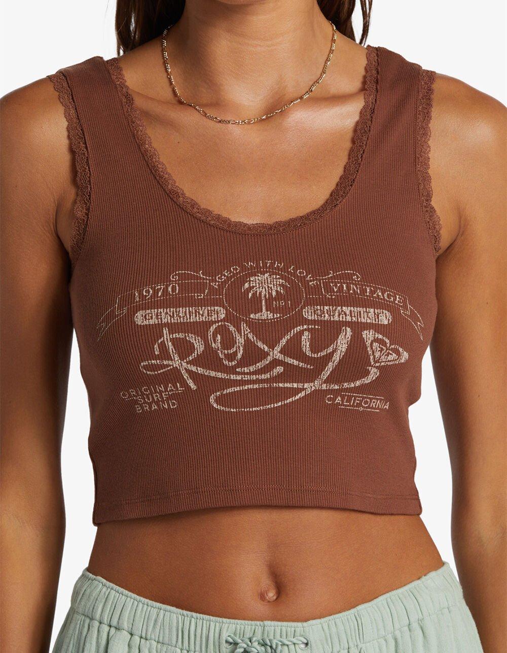 ROXY Vintage Lace Womens Tank Top - BROWN Product Image