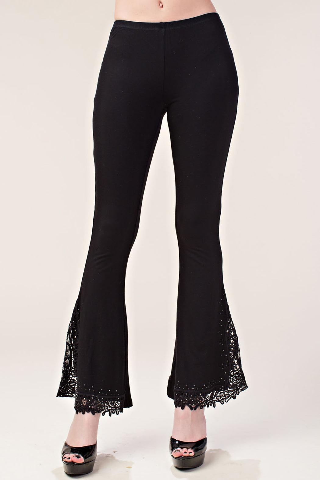 Crochet Lace Bell Bottom Pants Product Image