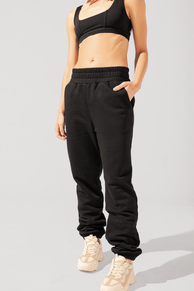Cloud Rollover Sweatpant - Black Product Image