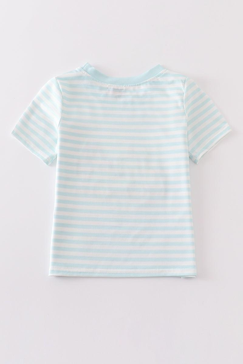 Blue stripe crane truck applique top Product Image