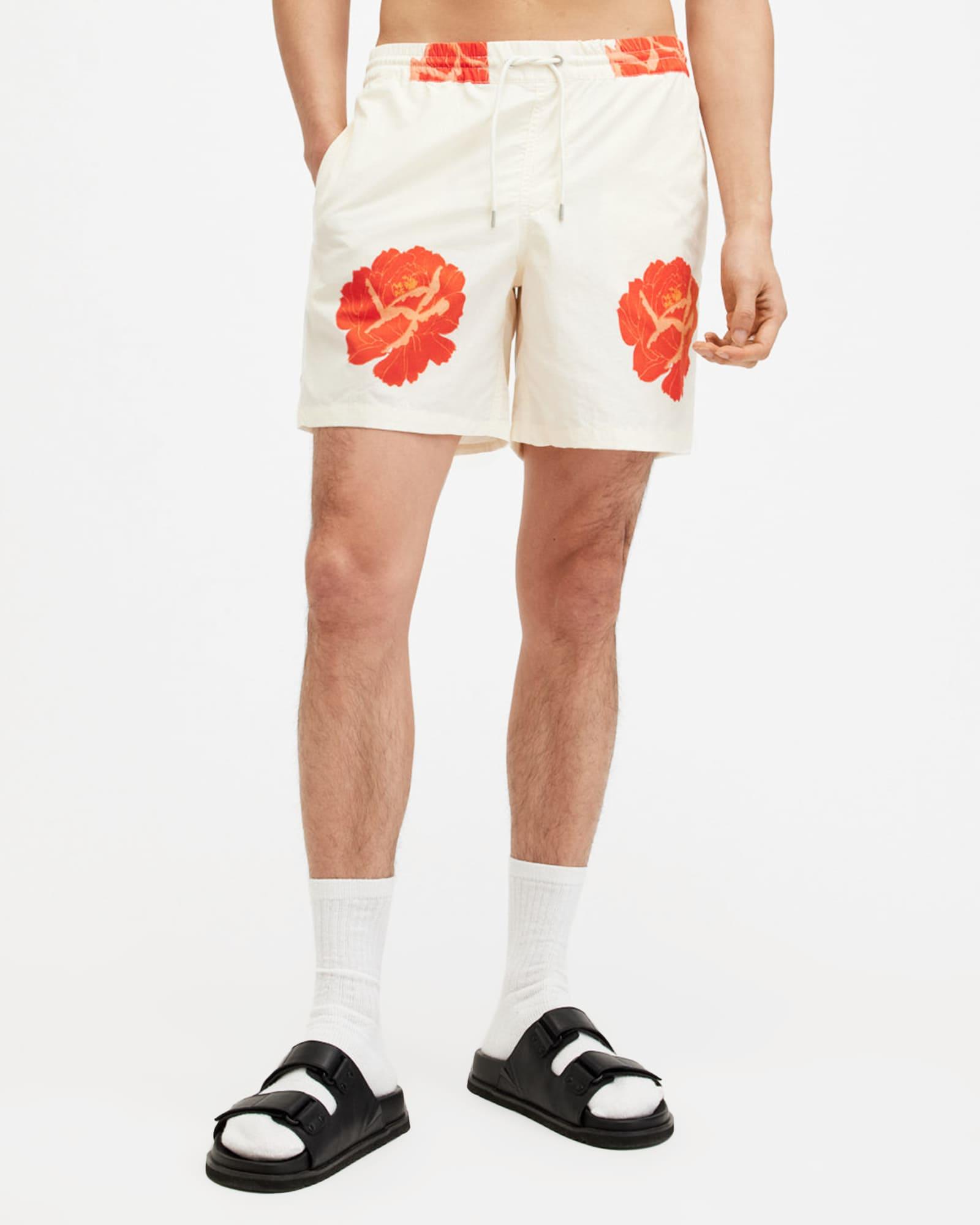 Roze Slim Floral Print Swim Shorts Product Image