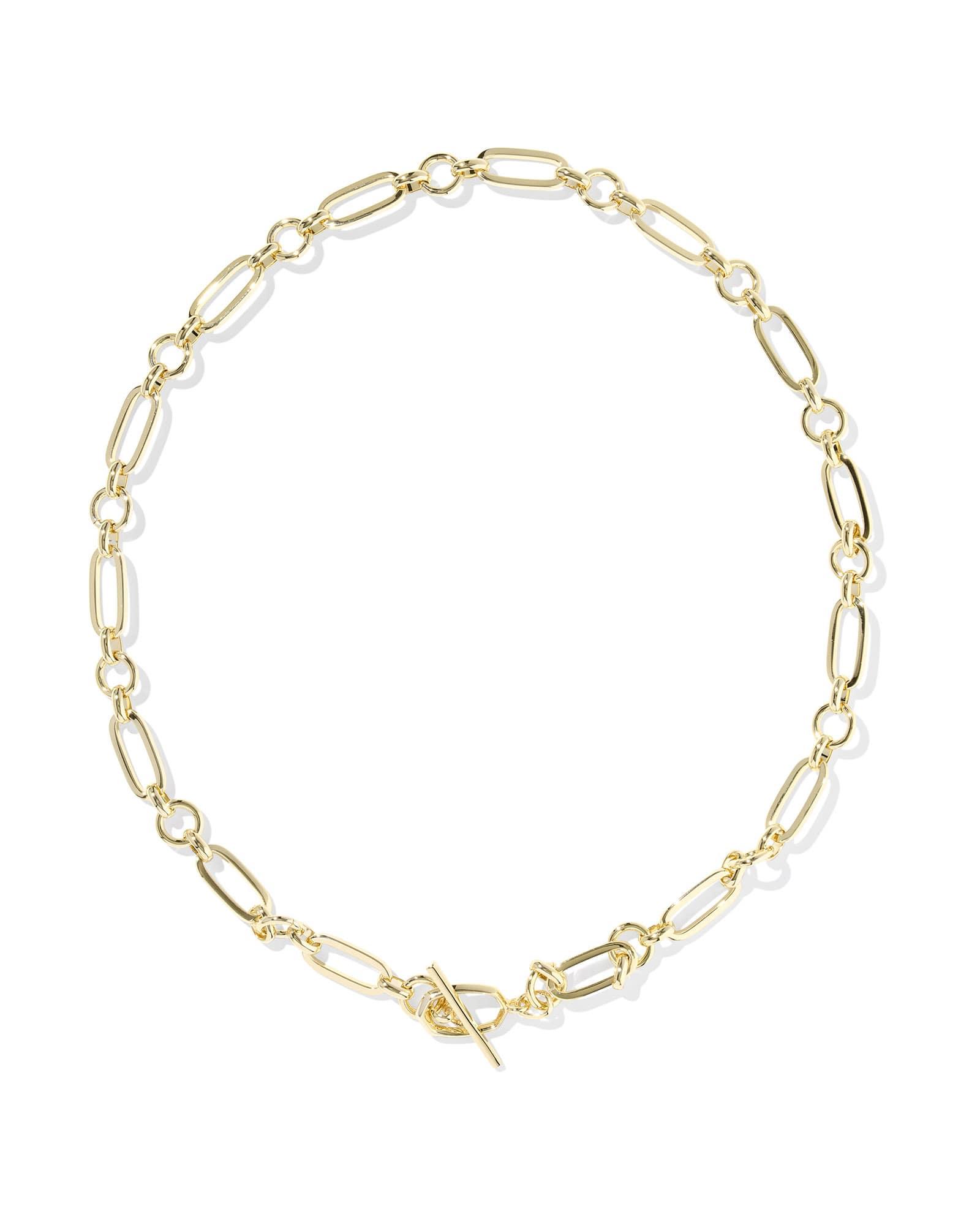 Sylvia Gold Metal Link and Chain Necklace Product Image