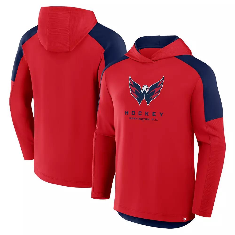 Men's Fanatics Red Washington Capitals Meta Game Transitional Pullover Hoodie,  Product Image