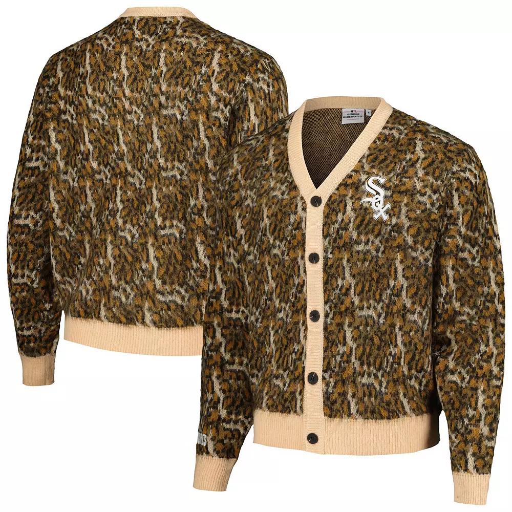 Men's PLEASURES Brown San Francisco Giants Cheetah Cardigan Button-Up Sweater, Size: Large Product Image