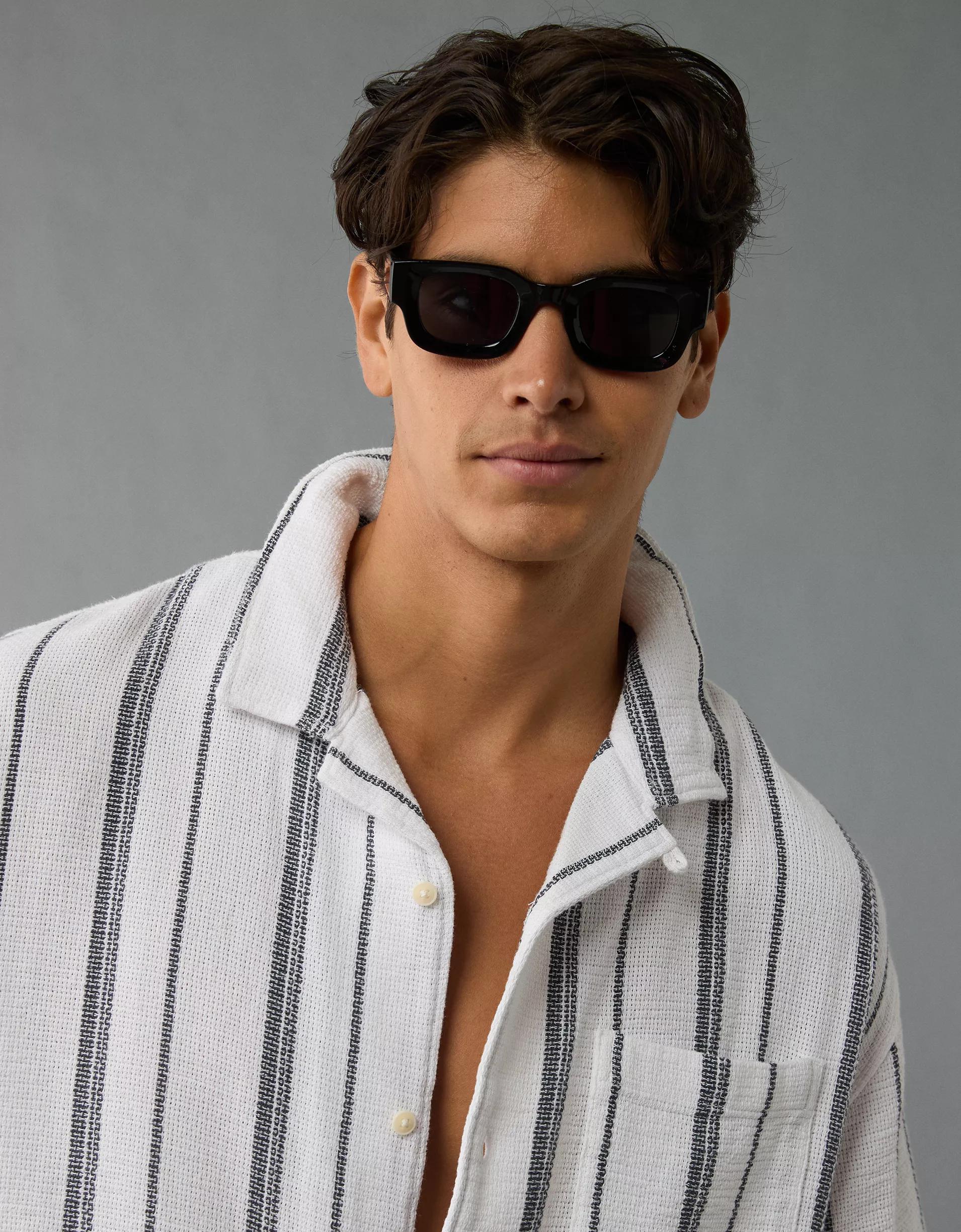 AE Poolside Striped Button-Up Shirt Product Image