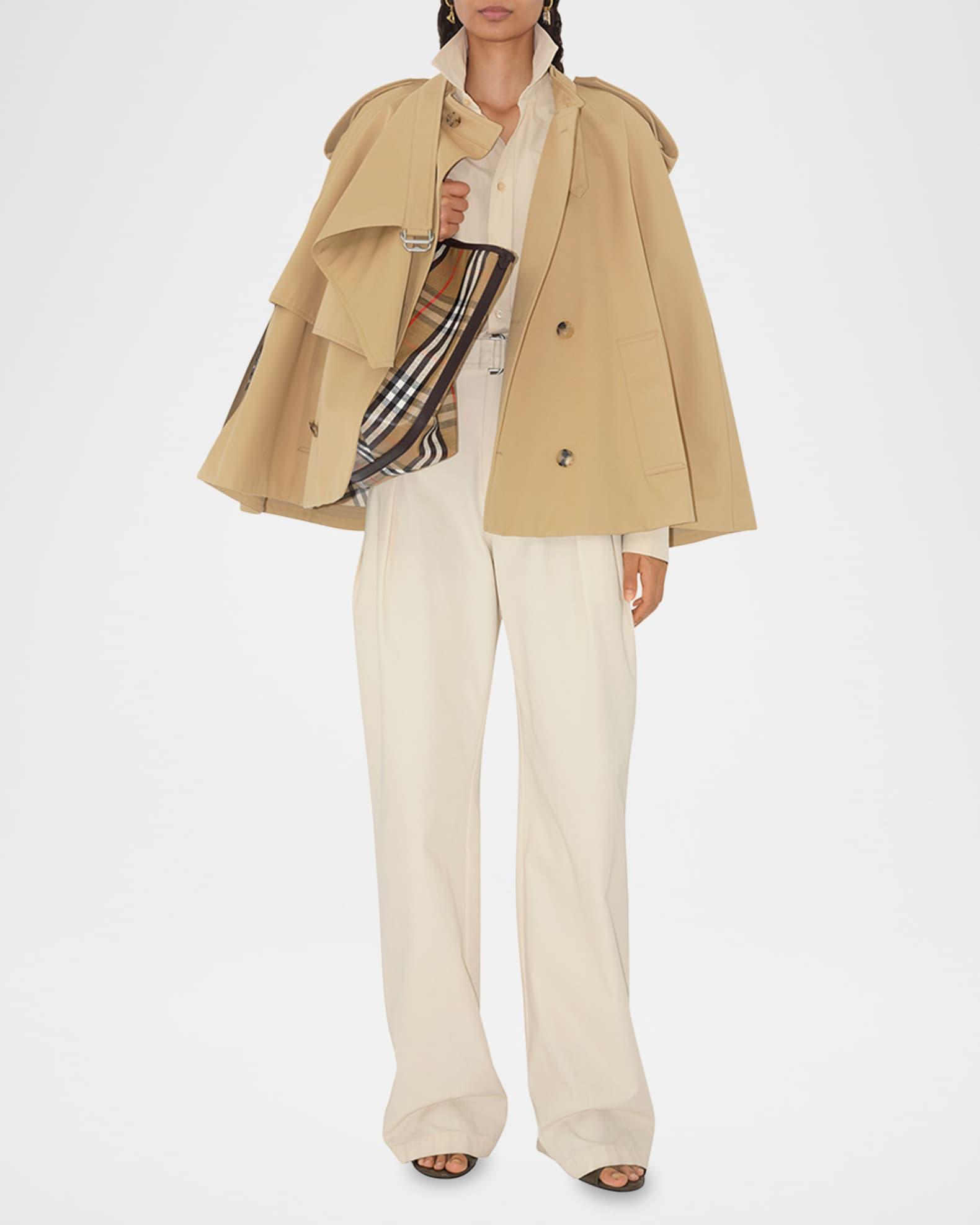 Double-Breasted Short Trench Cape Product Image