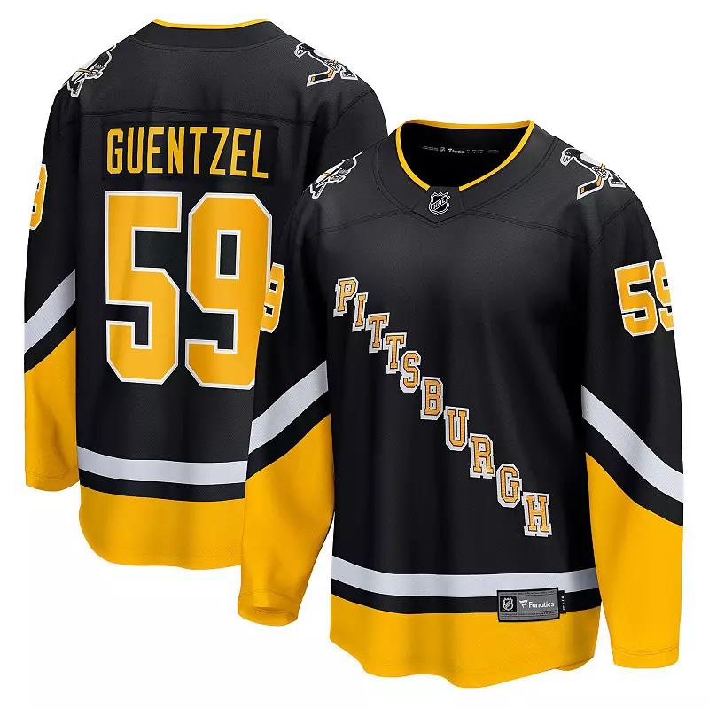 Mens Fanatics Branded Jake Guentzel Pittsburgh Penguins 2021/22 Alternate Premier Breakaway Player Jersey Product Image