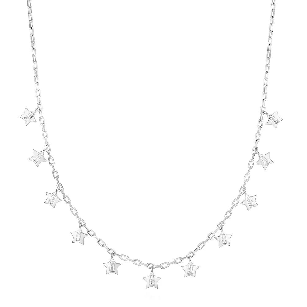 Sunkissed Sterling Cubic Zirconia Star Charm Necklace, Women's, Size: 18", Gold Tone Product Image