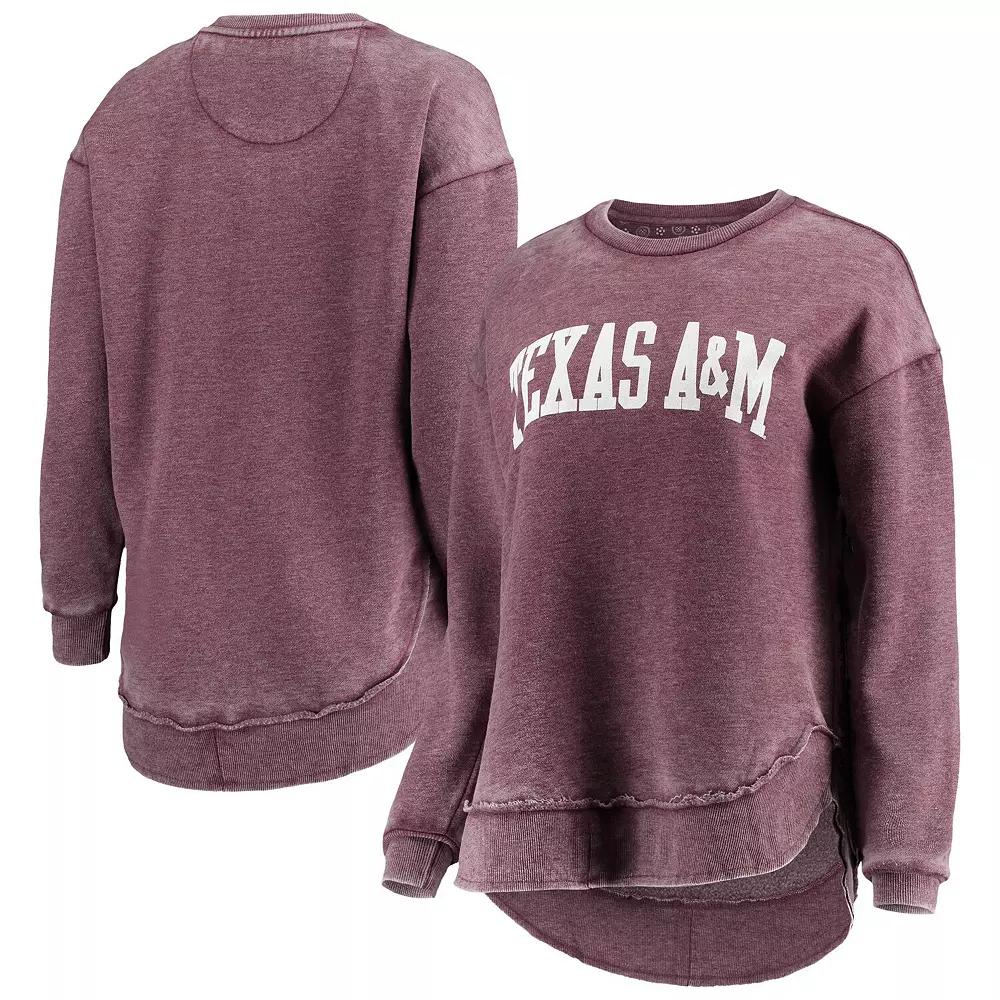 Women's Pressbox Maroon Texas A&M Aggies Vintage Wash Pullover Sweatshirt, Size: 2XL, Red Product Image