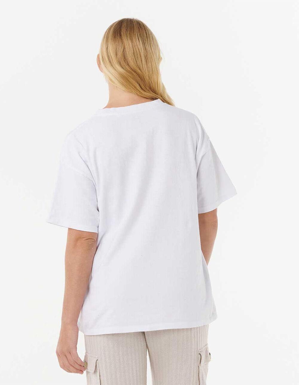 RIP CURL Oceanic Heritage Womens Oversized Tee - WHITE Product Image