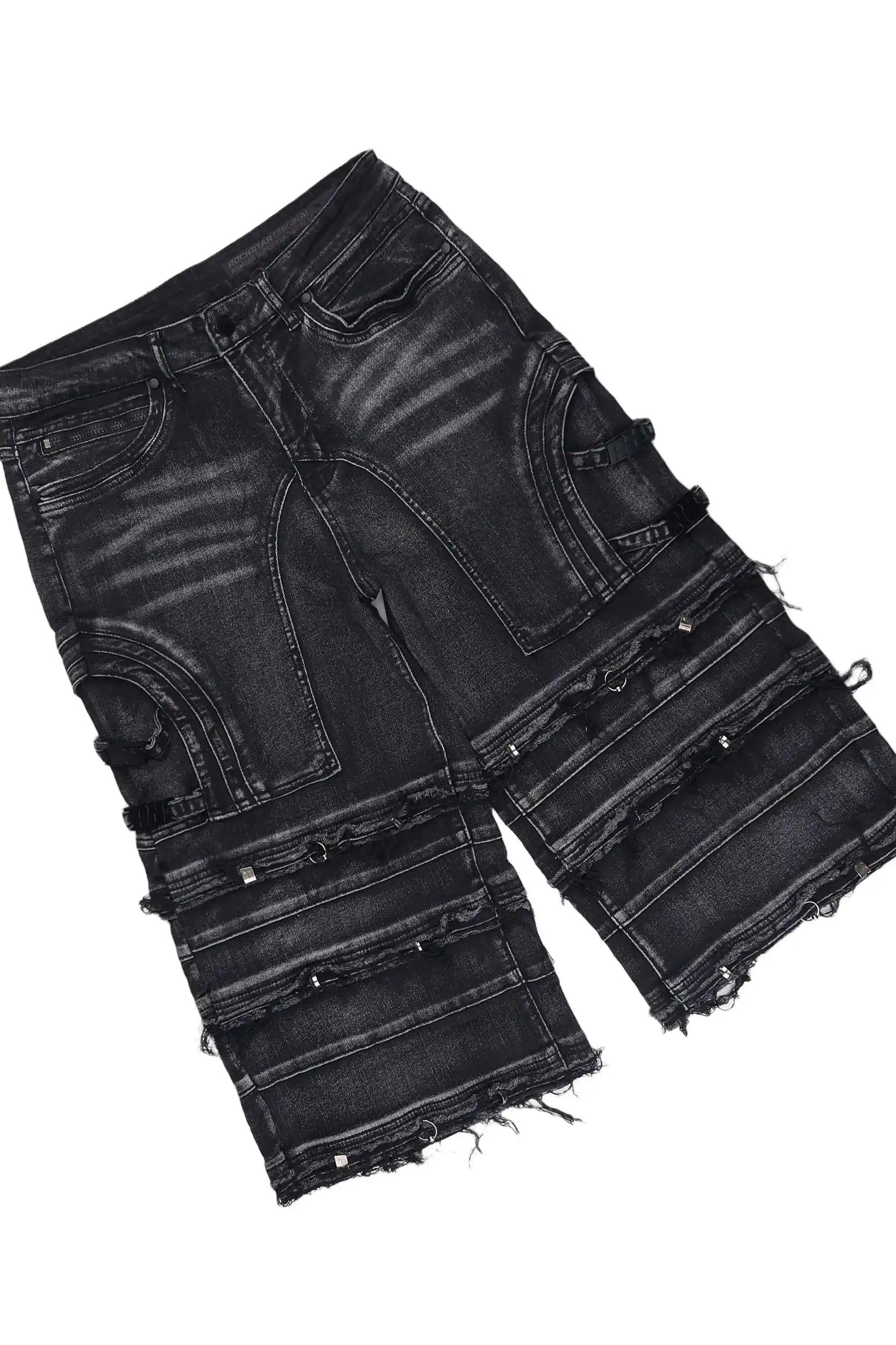 Amina 2.0 Black/Black Oversized Graphic T-shirt & Fotis Jort Set Male Product Image
