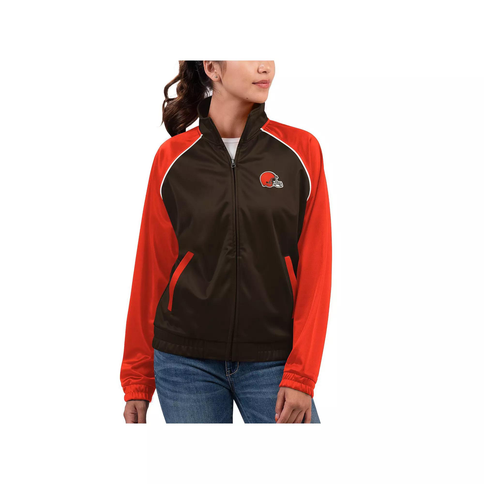 Women's G-III 4Her by Carl Banks  Brown Cleveland Browns Showup Fashion Dolman Full-Zip Track Jacket, Size: Small Product Image
