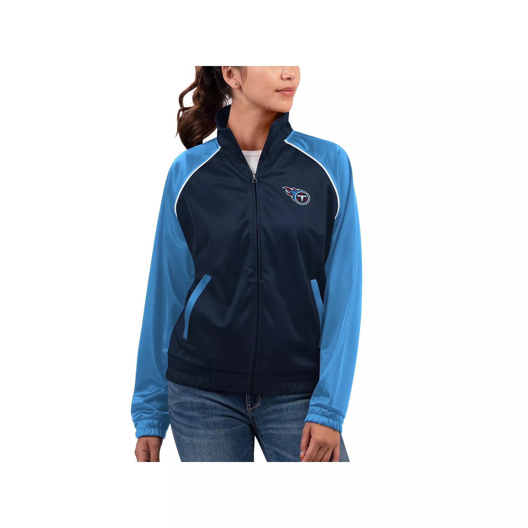 Women's G-III 4Her by Carl Banks Navy Tennessee Titans Showup Fashion Dolman Full-Zip Track Jacket, Size: XL, Blue Product Image