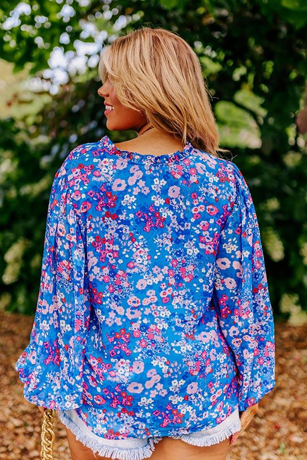 Making Joy Shift Top in Blue Curves Product Image