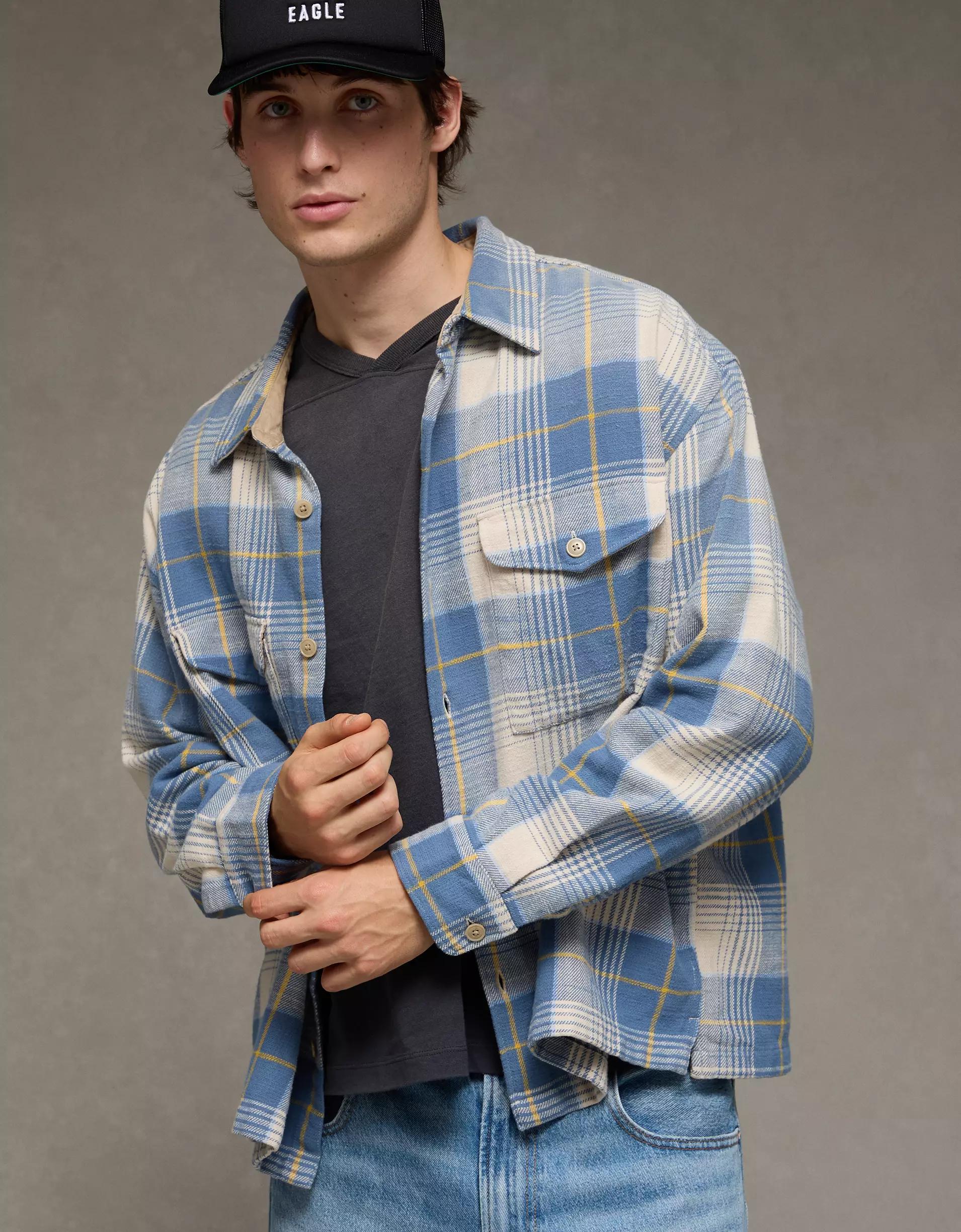 AE Boxy Long-Sleeve V-Neck T-Shirt Product Image