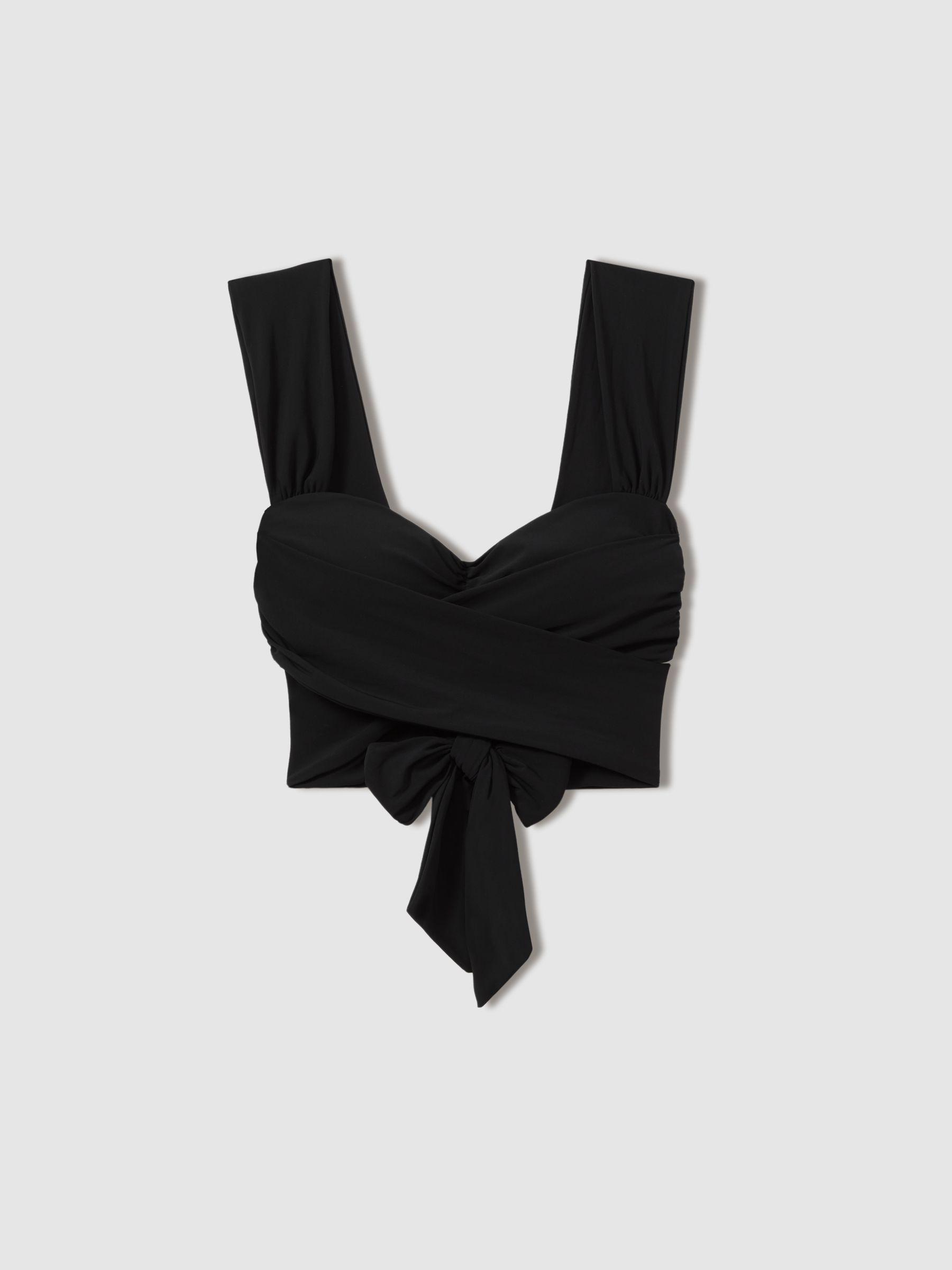 Wrap Design Bikini Top in Black Product Image