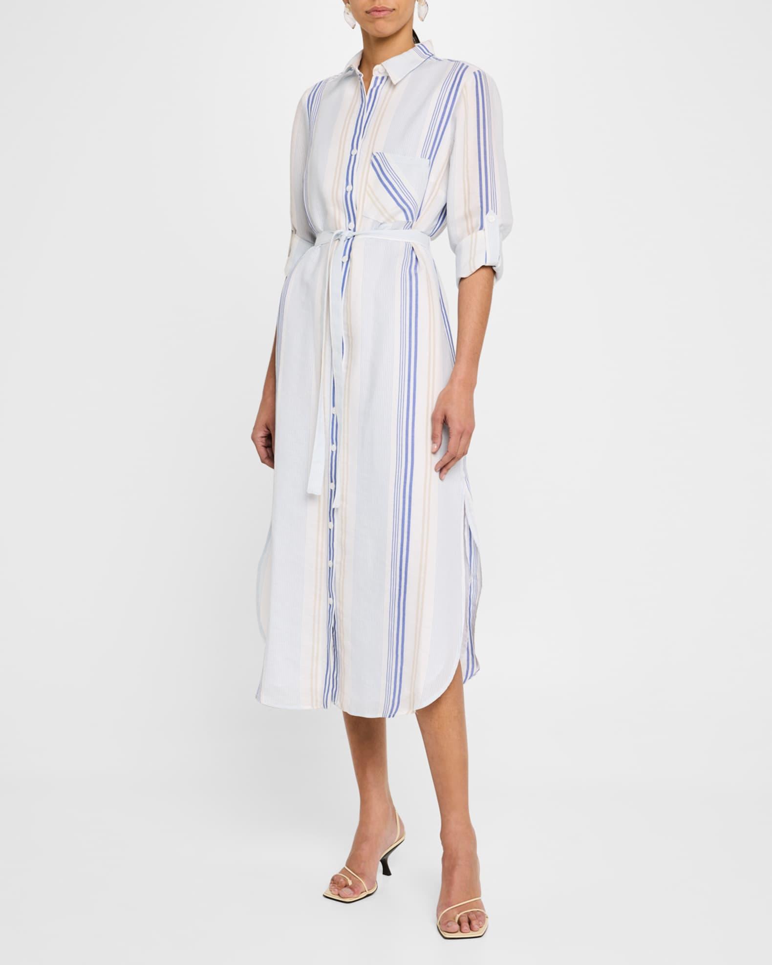 Alex Striped A-Line Midi Shirtdress Product Image