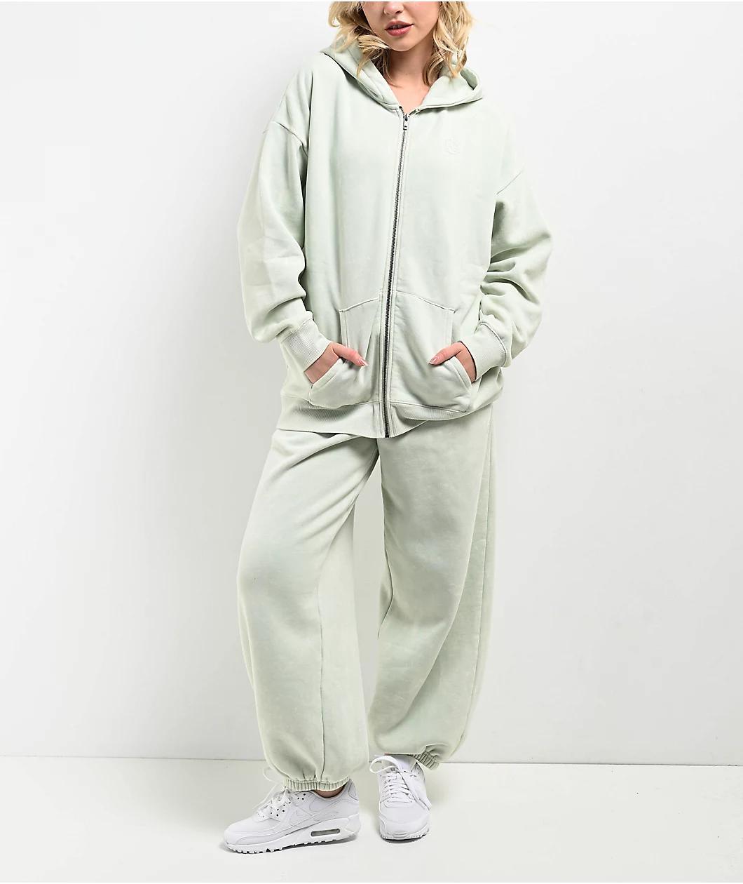 Ninth Hall Fundamentals Tyla Pale Aqua Wash Oversized Sweatpants Product Image