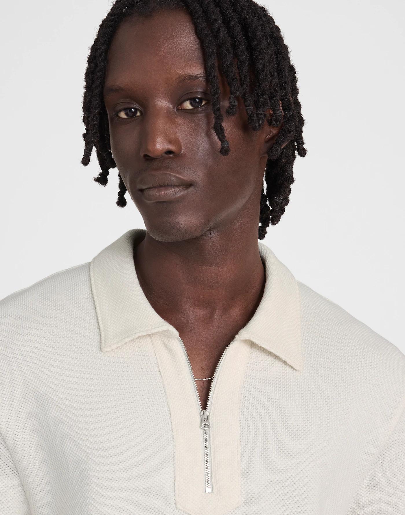 Quarter-Zip Pique Polo Shirt Product Image