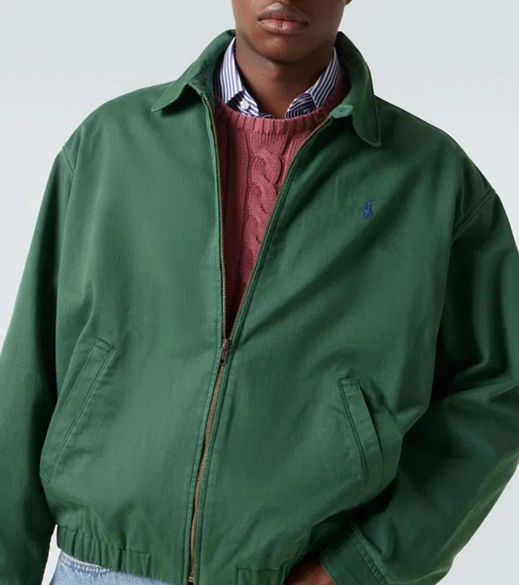 POLO RALPH LAUREN Bomber Jacket Cotton Dropped Shoulders In Green Product Image