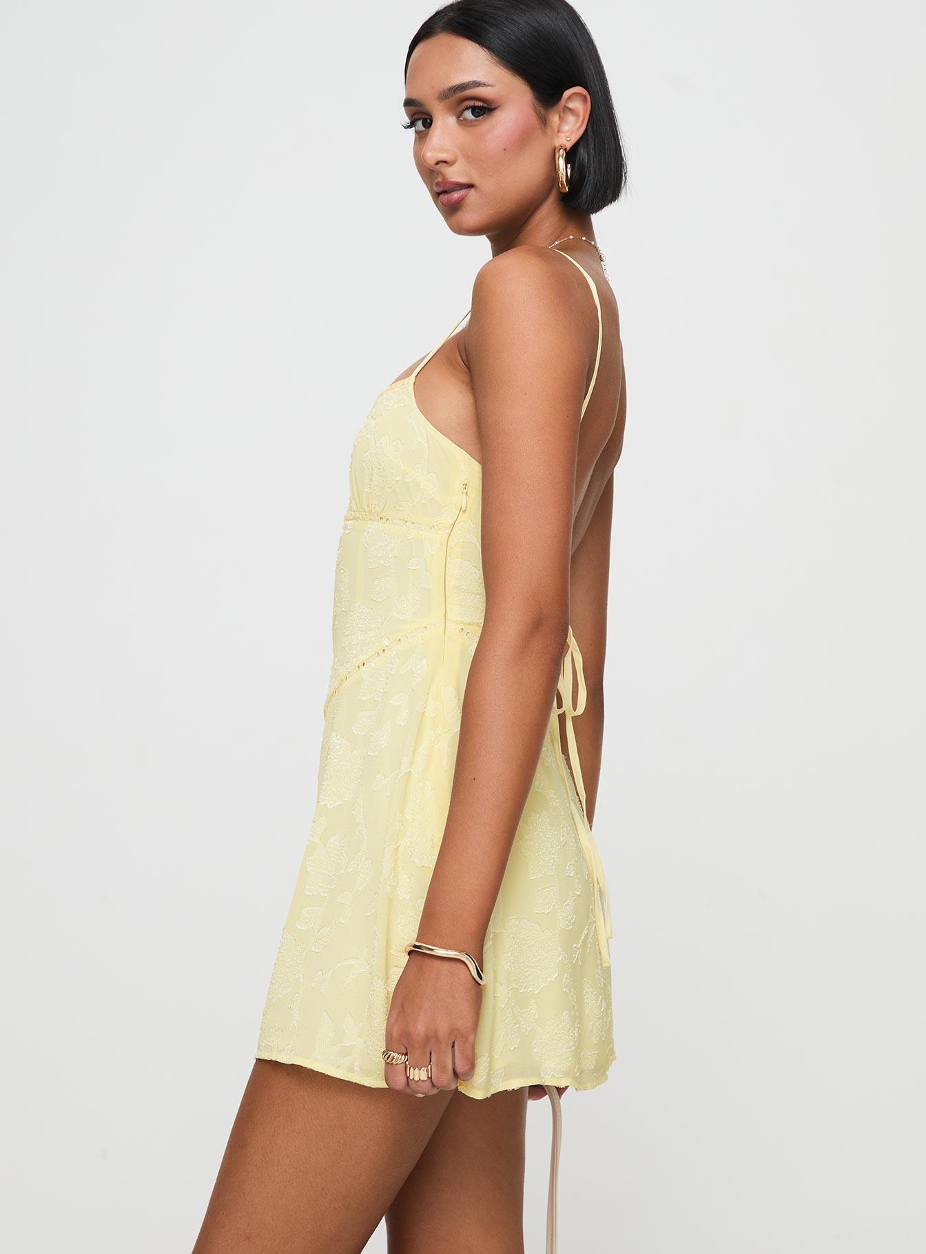 South Of France Mini Dress Yellow Product Image