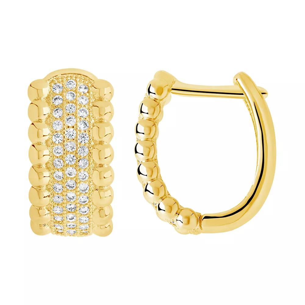 MC Collective Cubic Zirconia Ellerie Micro Hoop Earrings, Women's, Silver Tone Product Image