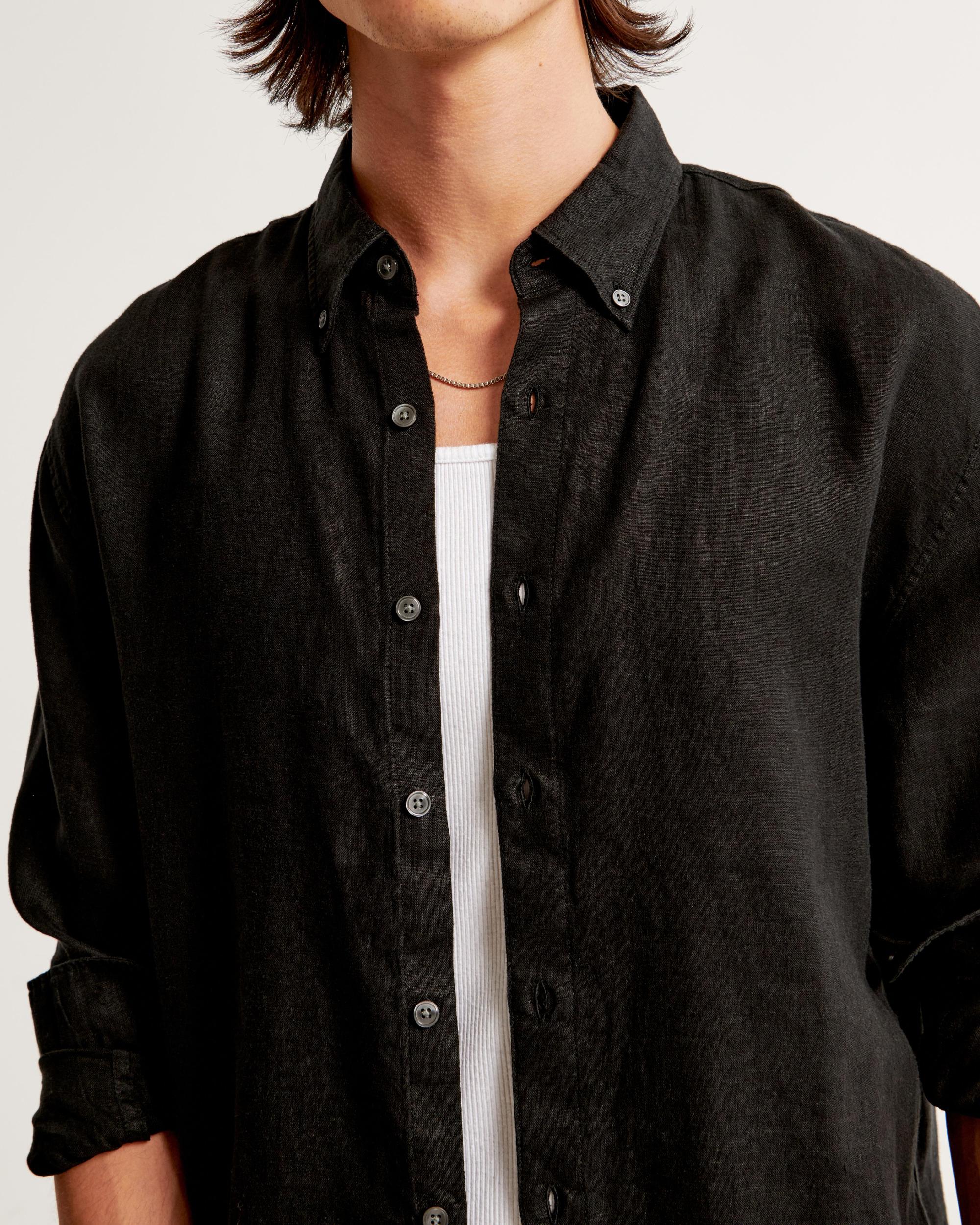 Linen Button-Up Shirt Product Image