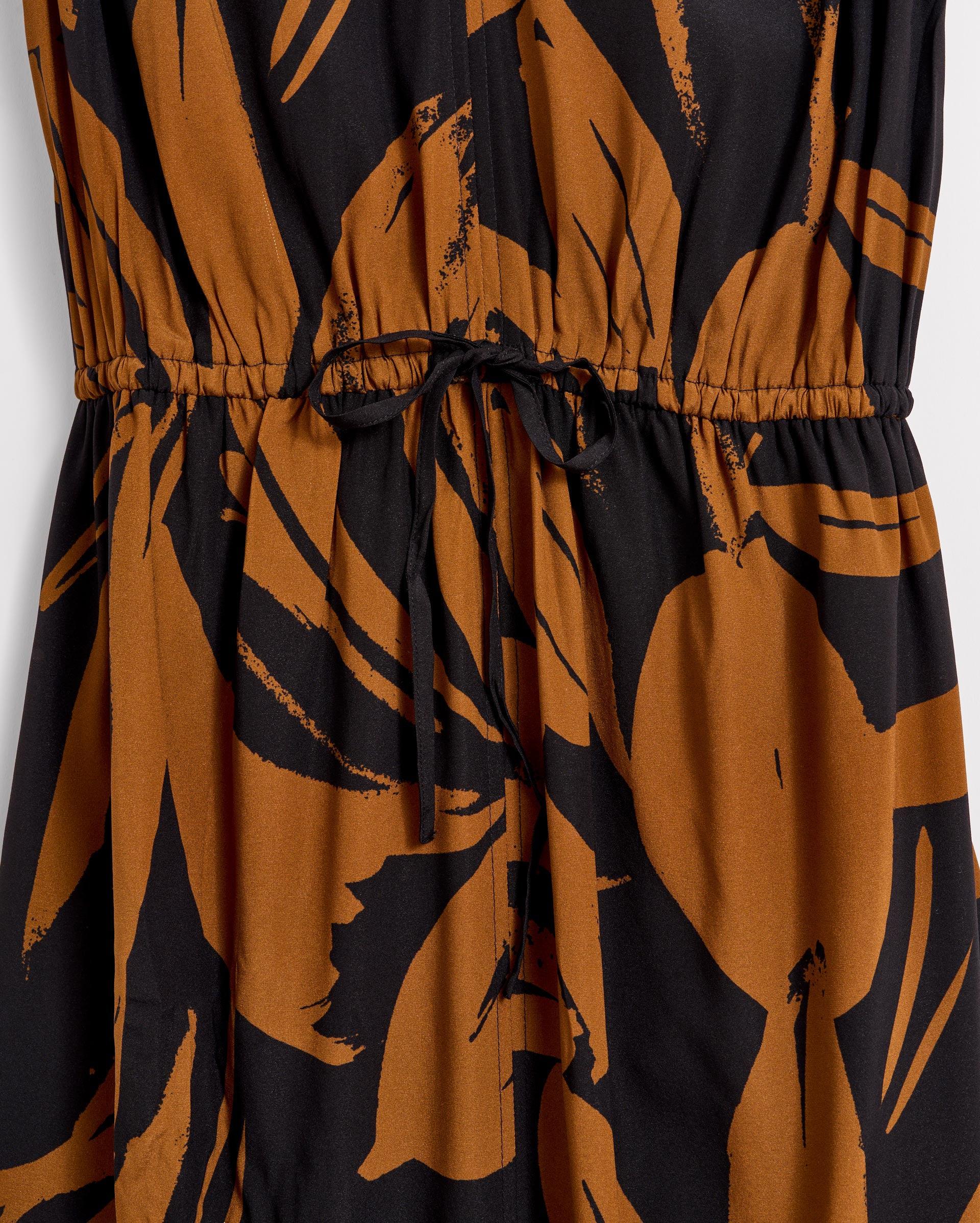 Silk Brush Stroke V-Neck Maxi Dress -  Product Image