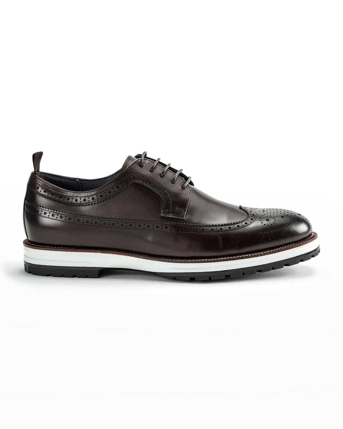 Men's Louis Hybrid Wing-Tip Leather Derby Shoes Product Image