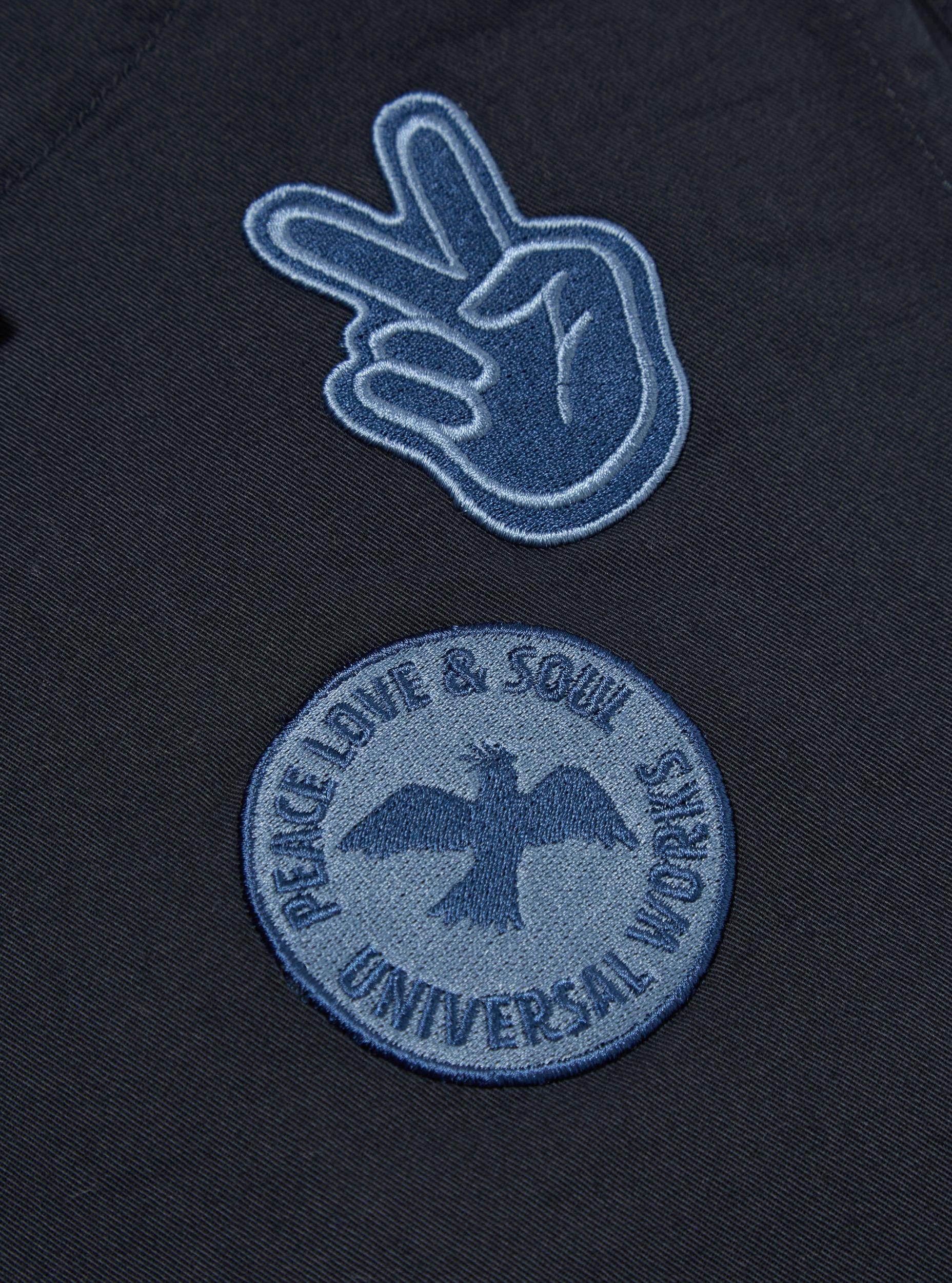 Universal Works Marine Gilet in Navy Twill/Badges Product Image