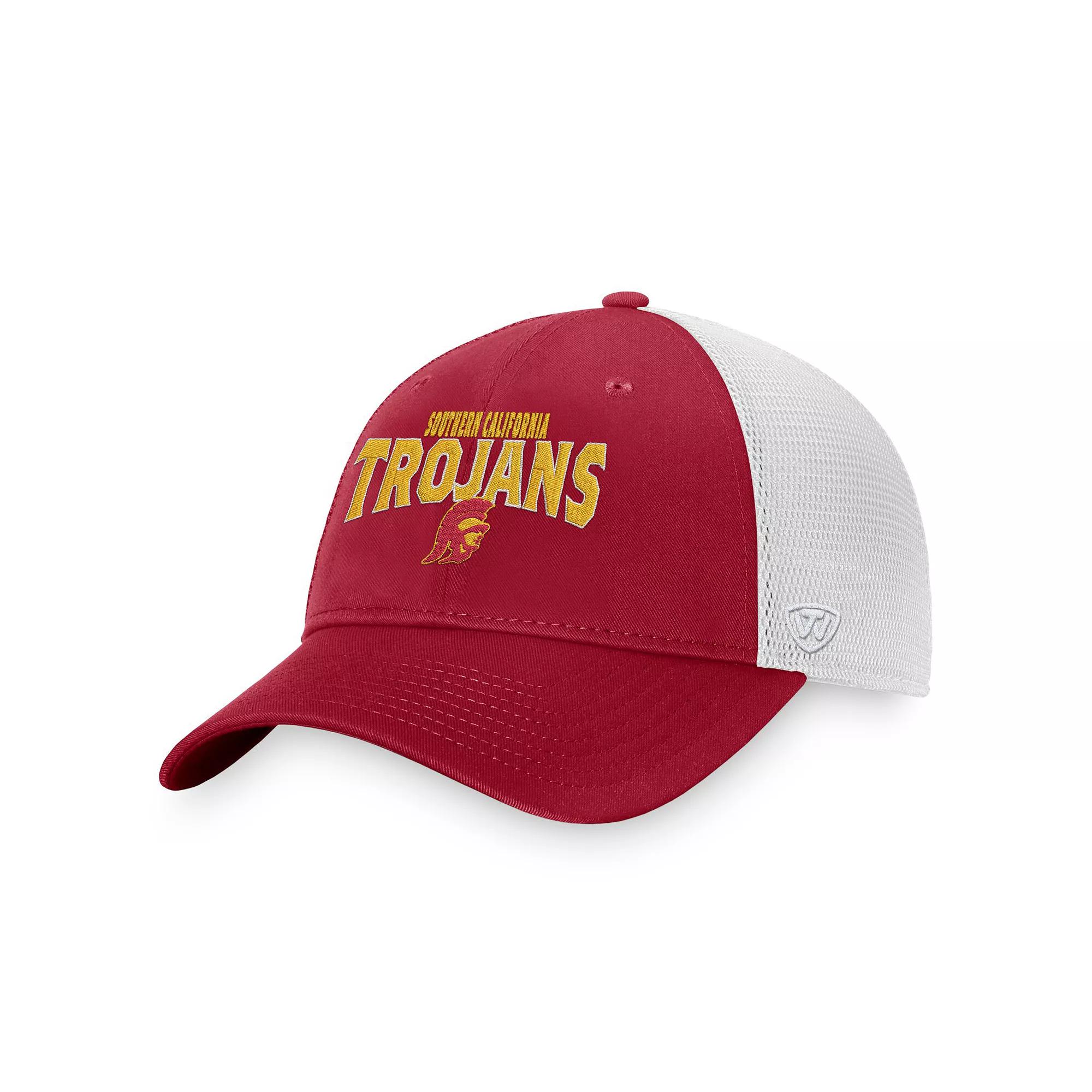 Men's Top of the World Cardinal/White USC Trojans Breakout Trucker Snapback Hat, Red Product Image