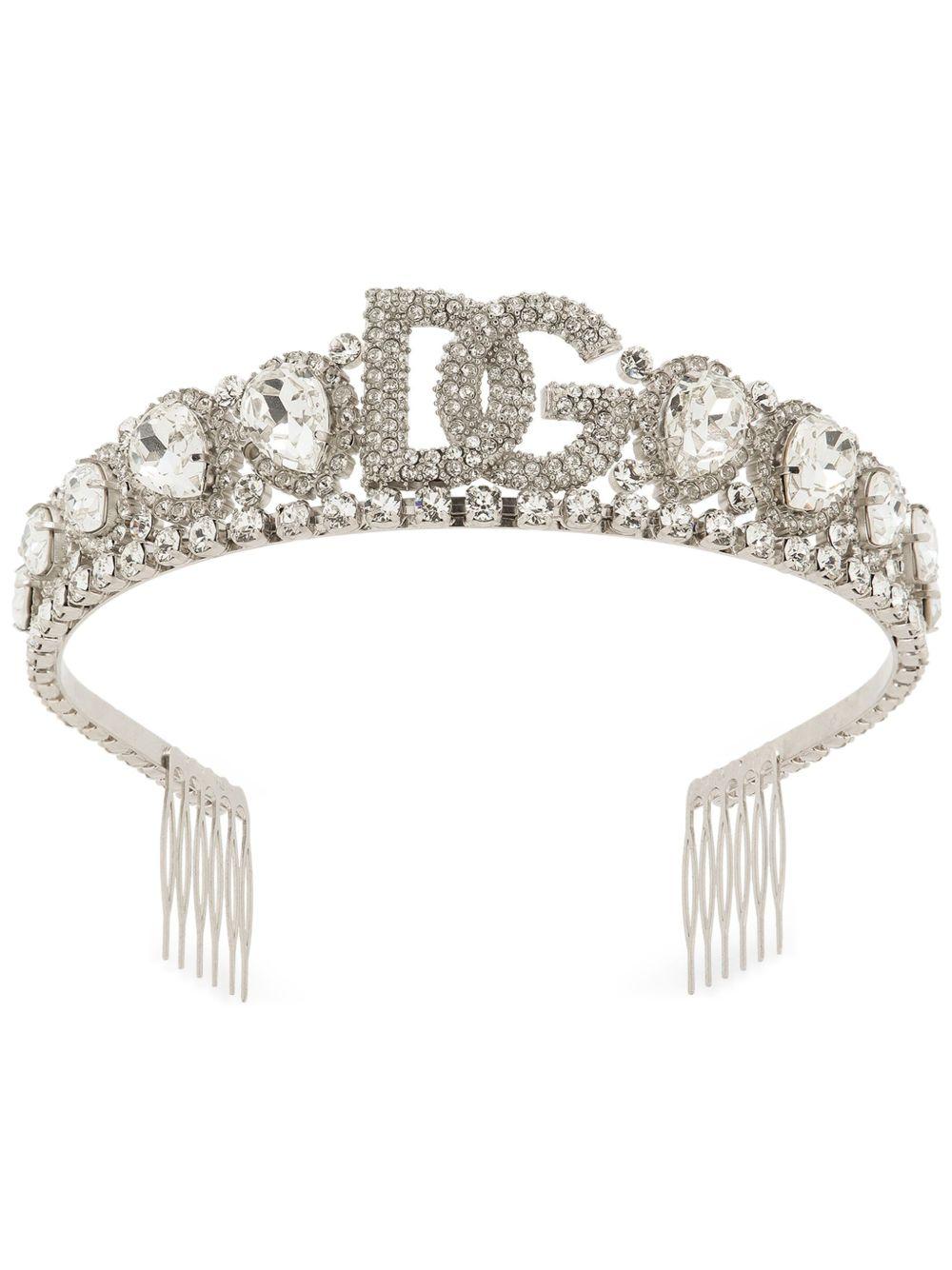 crystal-embellished tiara headband Product Image
