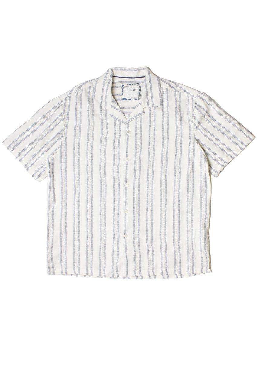 Beachy Textured Stripe Button Up Shirt Product Image