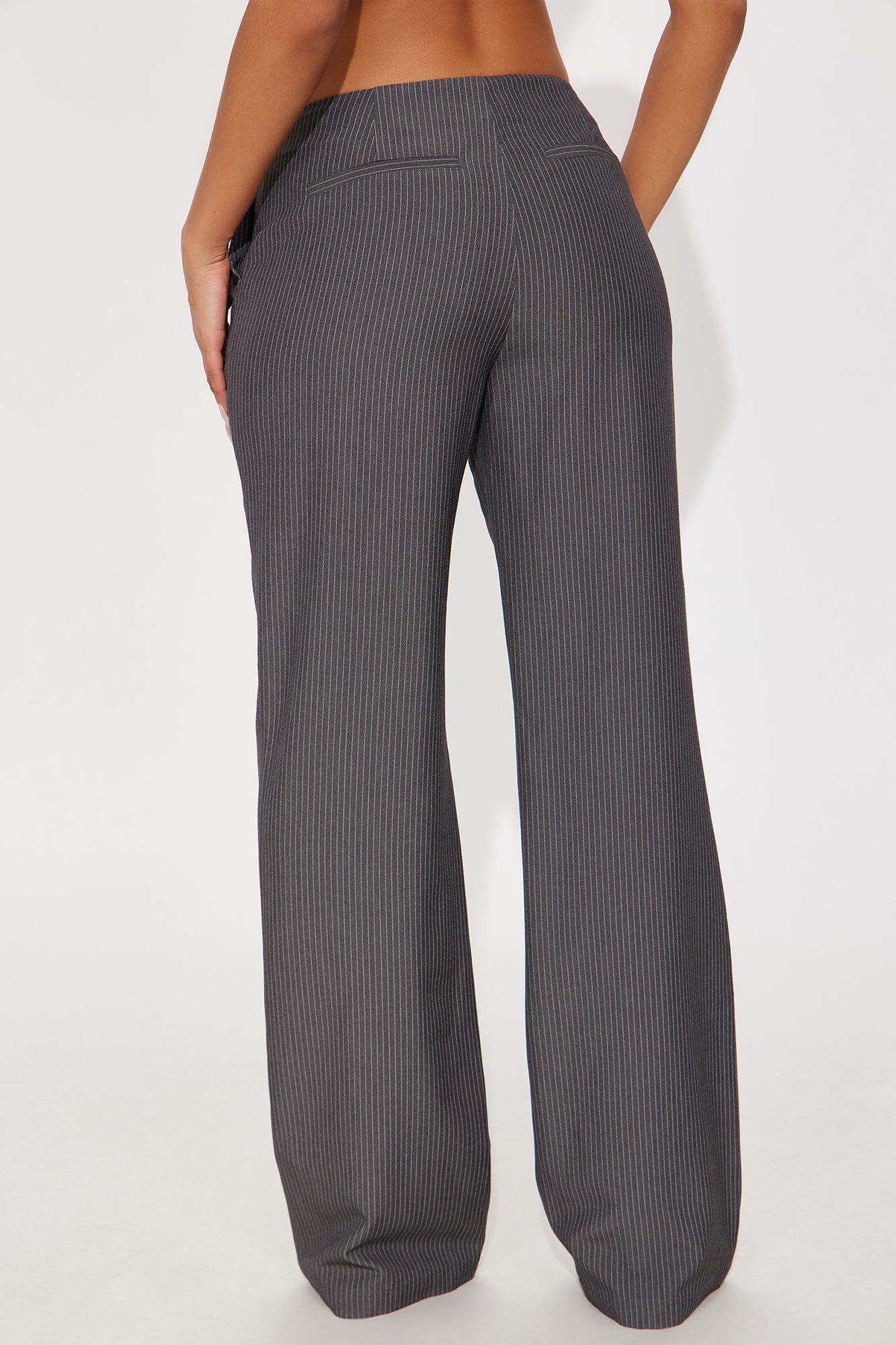 Vanessa Low Rise Pinstripe Trouser Pant 33 - Charcoal/combo Female Product Image