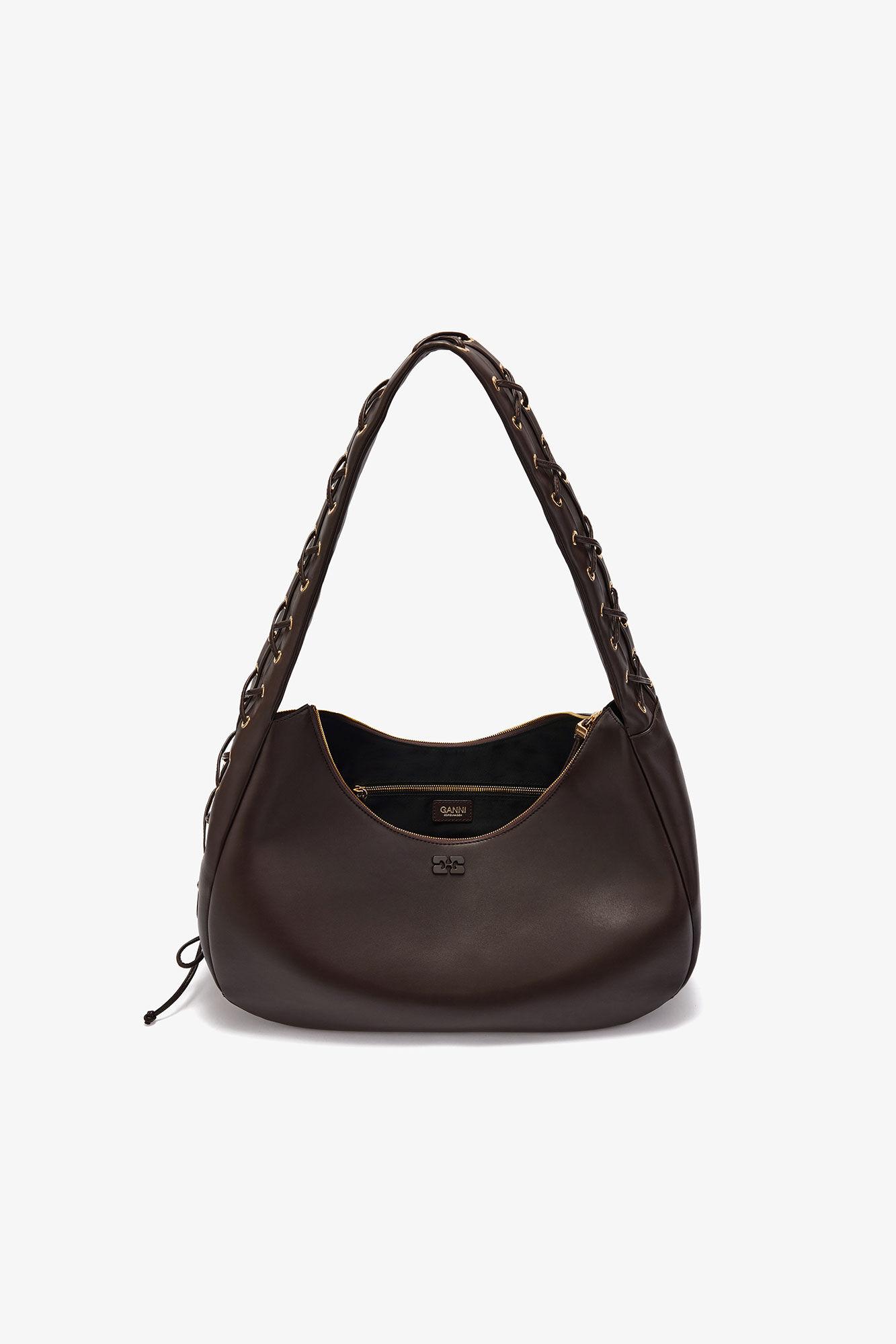 Brown Medium Laces Hobo Bag Product Image